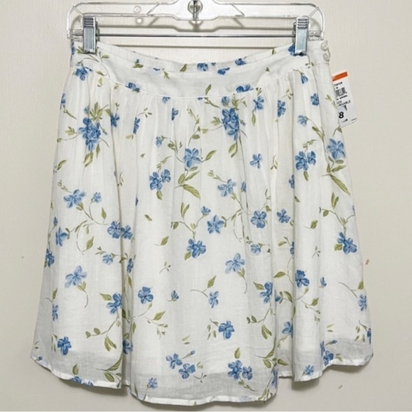 NWOT! Abound Harmony White Floral Mini Skirt In Blue Chintz Floral- Size 2X - Picture 2 of 4